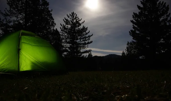 Tente Camping Dans Forêt — Photo