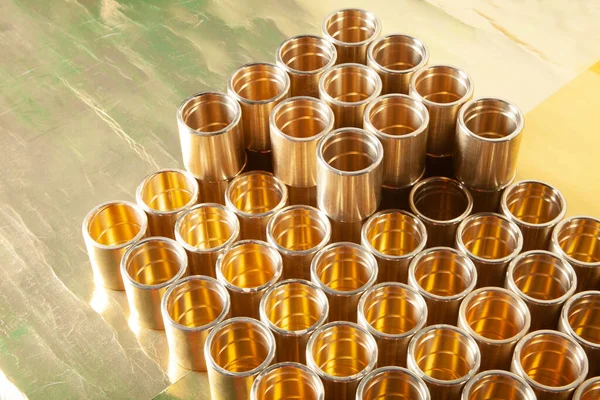 Engineering Metalworking Technologies New Brass Cylinders — Stock Photo, Image