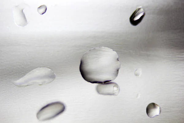 Gotas Agua Sobre Fondo Textura Vidrio — Foto de Stock