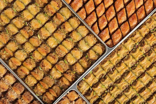 Tradiční Dezert Turecká Baklava Walnut Pistachio Turkish Style Antep Baklava — Stock fotografie
