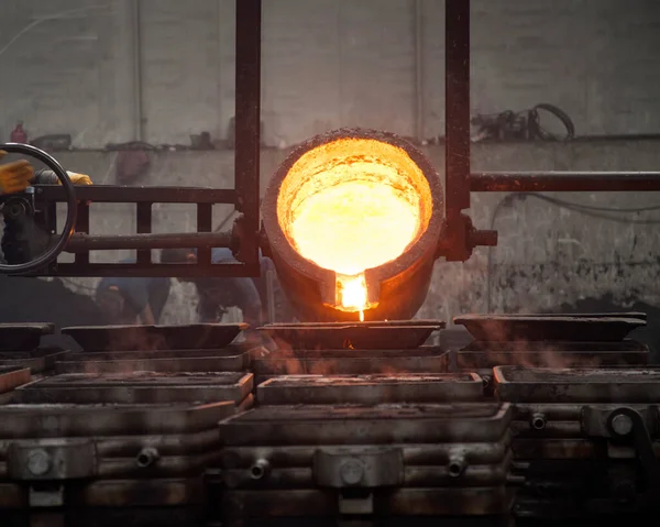Liquid Molten Steel Industry Casting Melting Molding Foundry — Stock Photo, Image