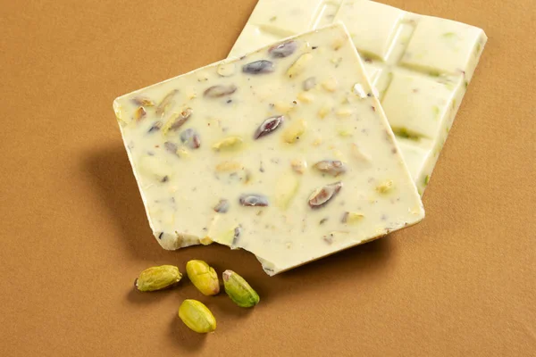Pistachio Milk White Chocolate Studio Shoot Background Texture — Stock Photo, Image