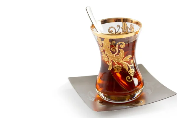 Türkischer Tee Auf Weißem Hintergrund — Stockfoto