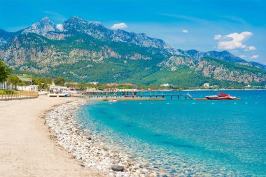 Antalya, Türkiye - 14 Mayıs 2018: güzel manzara ile Akdeniz'in sahil Beldibi