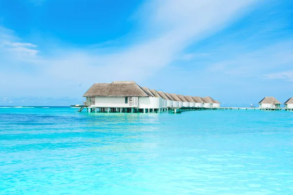 Lhaviyani Atoll Maldivas Julho 2018 Bela Paisagem Moradias Aquáticas Hotel — Fotografia de Stock