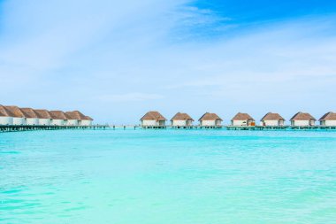 Su Villa, Maldivler Island, Hint Okyanusu üzerinde güzel manzara