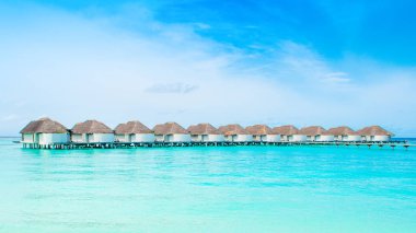 Su Villa, Maldivler Island, Hint Okyanusu üzerinde güzel manzara