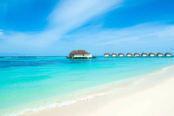 Όμορφο Τοπίο Του Πάνω Από Βίλες Νερό Μαλδίβες Νησί Στον — Φωτογραφία Αρχείου