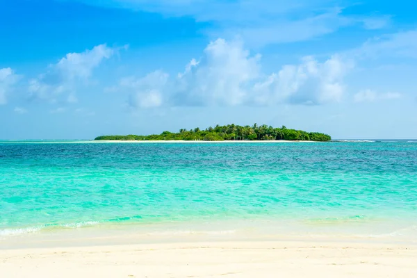 Песчаный Пляж Необитаемом Острове Индийском Океане Мальдивы — стоковое фото