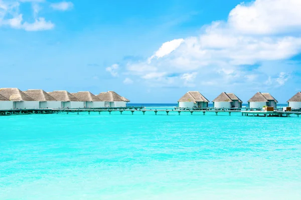 Wunderschöne Landschaft Mit Überwasser Villen Malediven Insel Indischem Ozean — Stockfoto
