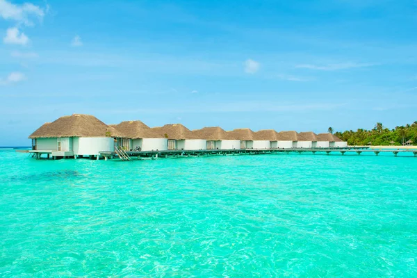 Lhaviyani Atoll Maledivy Července 2018 Krásná Krajina Nad Vodní Vily — Stock fotografie