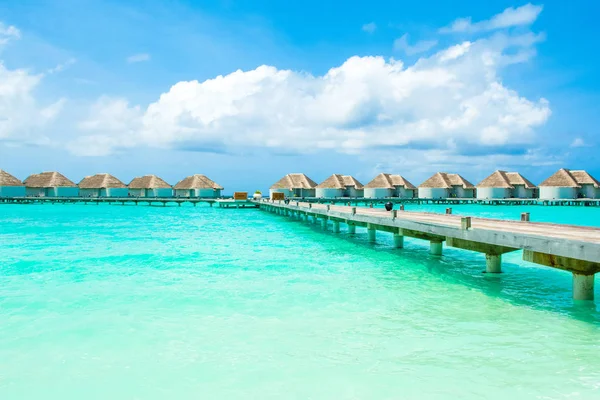 Lhaviyani Atoll Maldivas Julho 2018 Bela Paisagem Moradias Aquáticas Hotel — Fotografia de Stock
