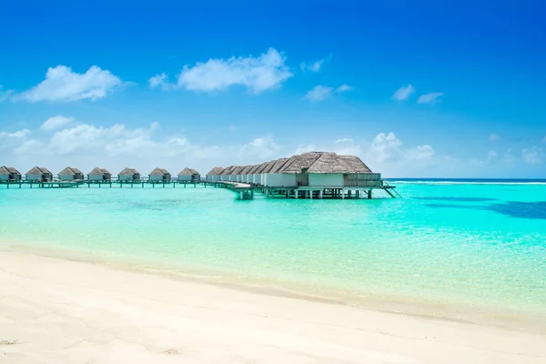 Wunderschöne Landschaft Mit Überwasser Villen Malediven Insel Indischem Ozean — Stockfoto