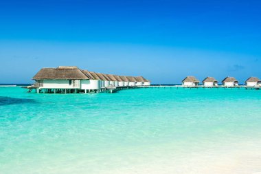 Su Villa, Maldivler Island, Hint Okyanusu üzerinde güzel manzara