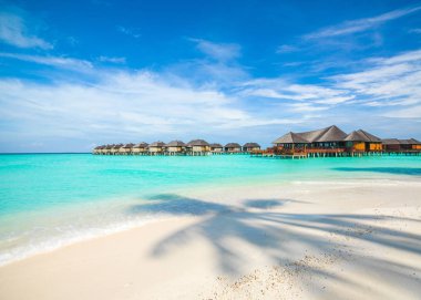Su Villa, Maldivler Island, Hint Okyanusu üzerinde güzel manzara