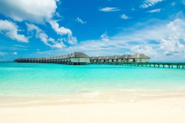 Su Villa, Maldivler Island, Hint Okyanusu üzerinde güzel manzara