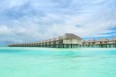 Su Villa, Maldivler Island, Hint Okyanusu üzerinde güzel manzara