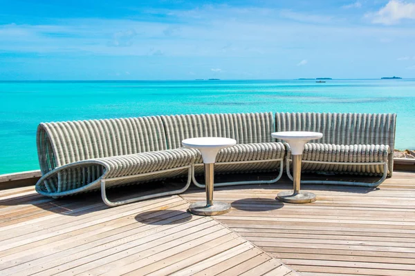Atolón South Ari Maldivas Junio 2018 Zona Relax Hotel Lujo — Foto de Stock