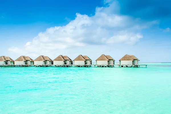 Vackra Landskap Över Vattenvillor Maldives Island Indiska Oceanen — Stockfoto