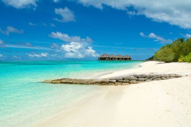 Su Villa, Maldivler Island, Hint Okyanusu üzerinde güzel manzara