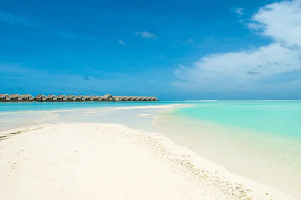 Beau Paysage Villas Sur Eau Île Des Maldives Océan Indien — Photo