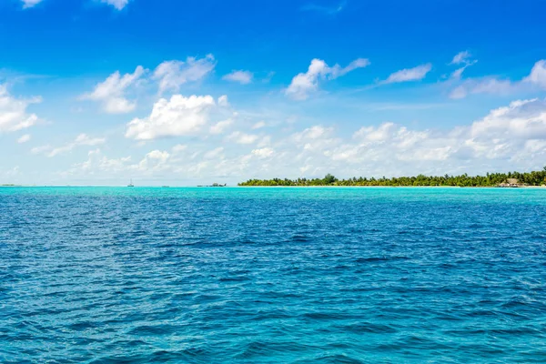 Beau Paysage Île Verte Dans Océan Indien Maldives — Photo