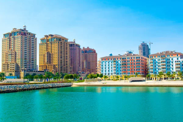 Qatar Doha December 2018 Beachside Residences Pearl Qatar Most Famous — Stock Photo, Image