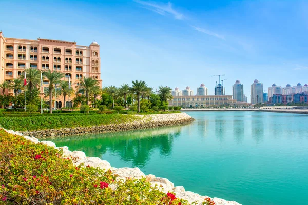 Qatar Doha December 2018 Beachside Residences Pearl Qatar Most Famous — Stock Photo, Image