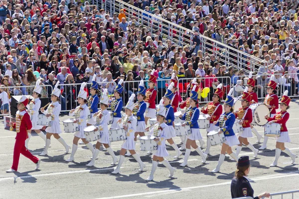 Samara Russia Maggio 2016 Orchestra Delle Donne Militari Russe Marcia — Foto Stock