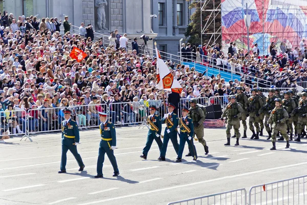 Самара Російська Федерація Травня 2016 Російські Солдати Березня Парад Щорічних — стокове фото