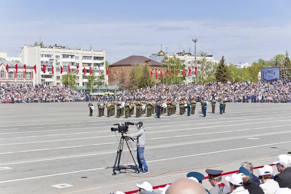 Samara Russland Mai 2017 Marsch Des Russischen Militärorchesters Bei Der — Stockfoto