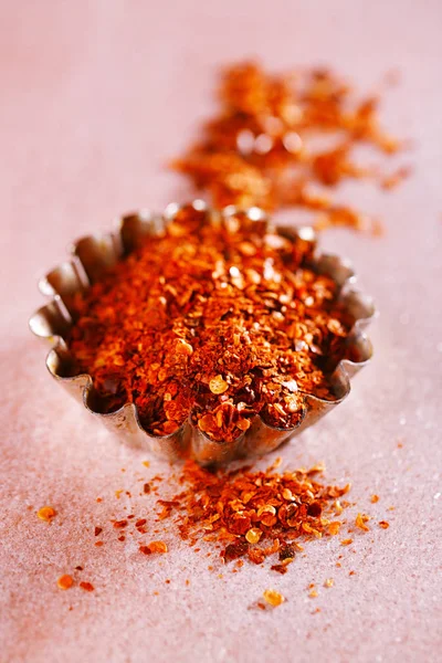 Calabrian Chilli Pepper Flakes Little Devil Southern Italy Spicy Pepper — Stock Photo, Image