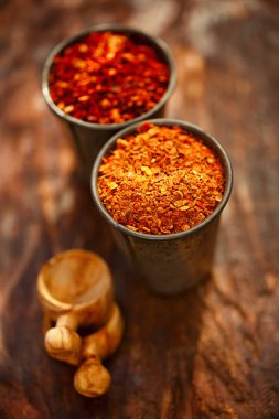RAS el hanout ve harissa baharat, Fas kırmızı seksi chilles en iyi baharatlarla karışımı