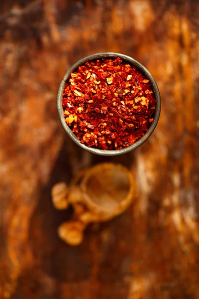 Traditional harissa spice mix morrocan red hot chilles mixed
