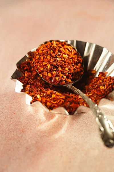 Kalabriska Chili Paprika Flingor Eller Liten Djävul Södra Italien Kryddig — Stockfoto