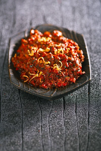 Closeup View Chili Paste Spicy Condiment — Stock Photo, Image