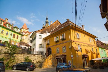 Romanya'da Sighisoara şehir 8 Ağustos 2019