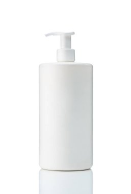 beyaz sırt izole dispanser ile kozmetik için beyaz şişe