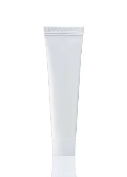 Tubo blanco para cosméticos aislados sobre fondo blanco — Foto de Stock