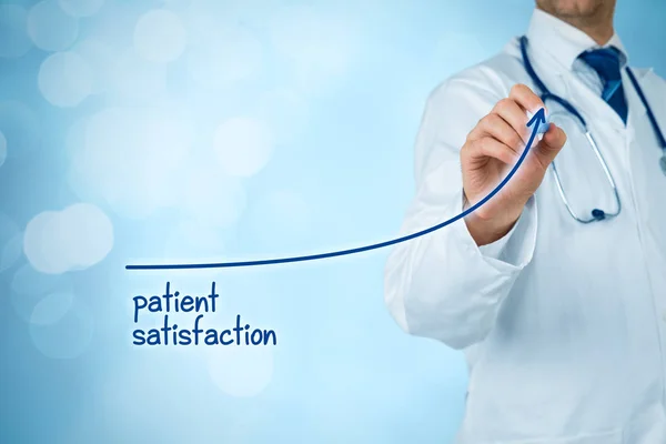 Médico Melhorar Conceito Satisfação Paciente Melhor Acesso Supervisão Médica Saúde — Fotografia de Stock