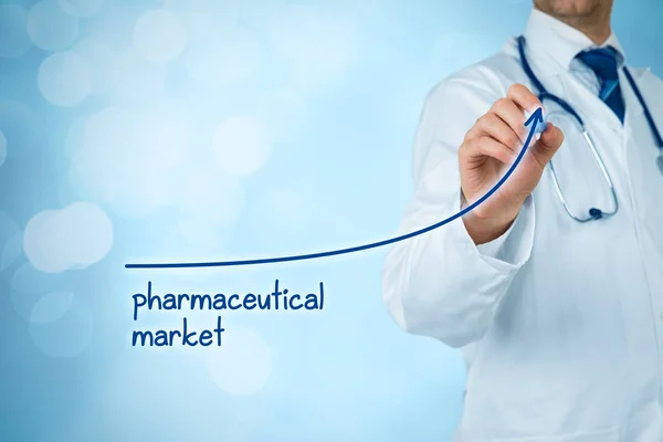 Rosnącym Rynku Farmaceutycznym Koncepcja — Zdjęcie stockowe