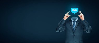 Eleştirel düşünme kavramı. Eleştirel düşünme konsantre işadamı.