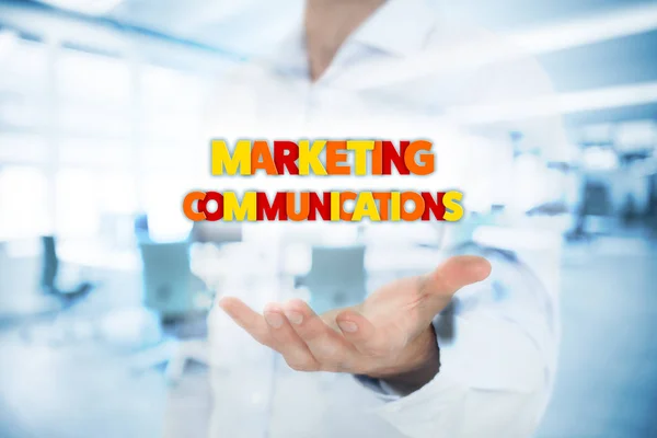 Spécialiste Marketing Avec Texte Communication Marketing — Photo