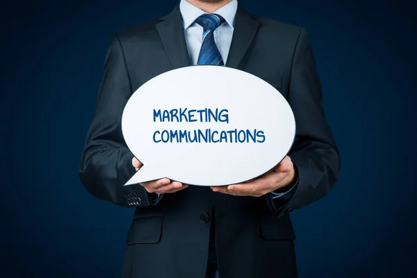 Marknadsekonom Med Marknadsföring Kommunikation Text Pratbubblan — Stockfoto