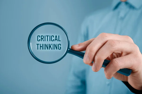 Critical Thinking Concept Businessman Focused Critical Thinking — Stock Photo, Image