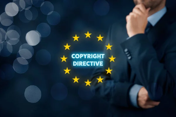 Conceito Directiva Relativa Aos Direitos Autor Protecção Dos Conteúdos Criativos — Fotografia de Stock