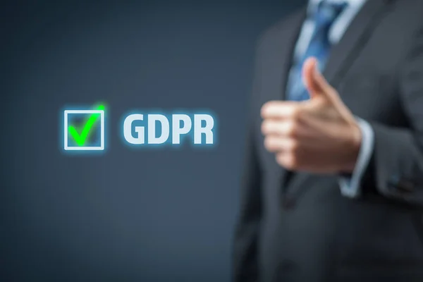 Şimiz Bitti Gdpr Uygulanır Şadamı Teknoloji Uzmanı Gdpr Için Hazır — Stok fotoğraf