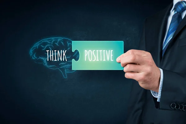 Coach Motivare Pensare Concetto Positivo Cervello Disegnato Con Testo Pensare — Foto Stock