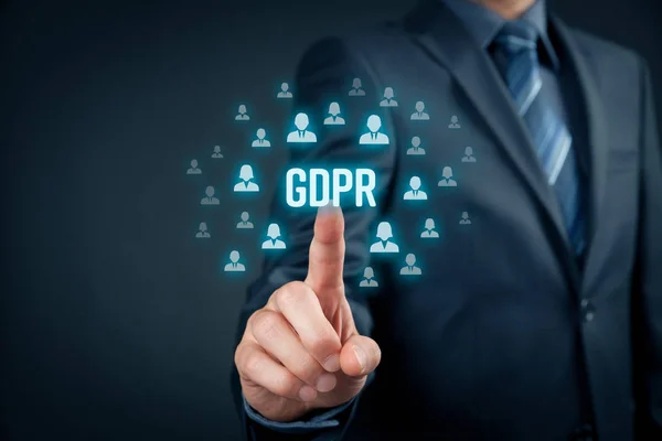 General Data Protection Regulation Concept Businessman Technologist Click Text Gdpr — Stock Photo, Image