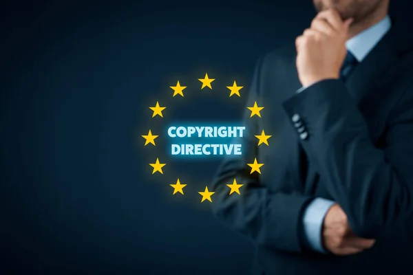 Concepto Directiva Sobre Derechos Autor Protección Comunitaria Los Contenidos Creativos — Foto de Stock